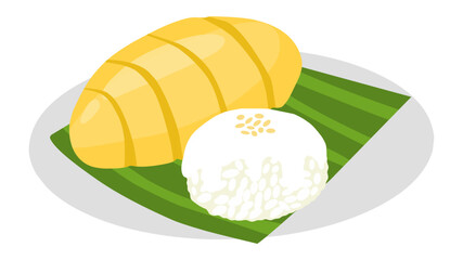 Mango Sticky Rice Illustration