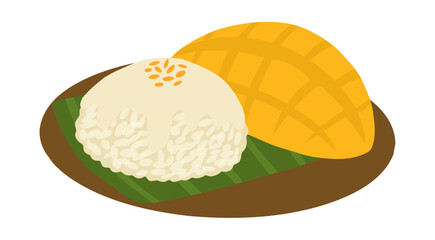 Mango Sticky Rice Illustration
