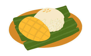 Mango Sticky Rice Illustration