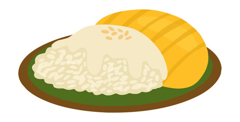 Mango Sticky Rice Illustration