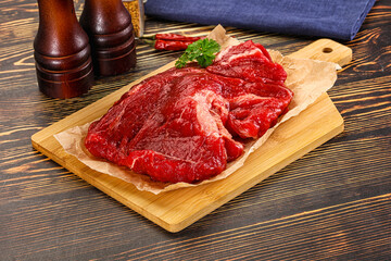 Raw beef meat piece for cooking