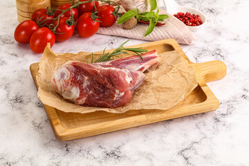 Raw lamb shank for cooking