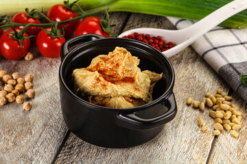Natural chickpea hummus with paprika