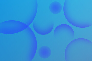 Abstract blue bubbles gradient background with soft focus circles