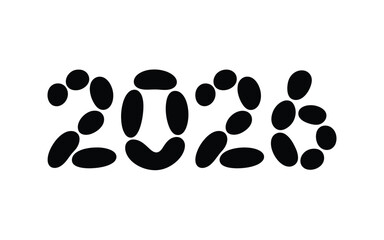 Scalable vector illustration of the year 2024 formed by dotted line black silhouettes festive design element silhouette vector illustration white background