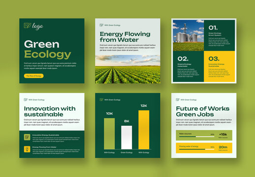 Green Ecology Social Media Post Layout