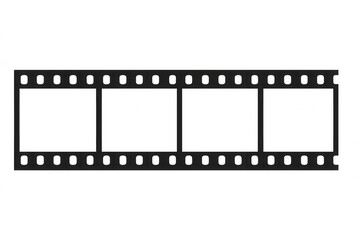 Film strip vector depicting movie frame concept with transparent background, documenting vintage cinema memories