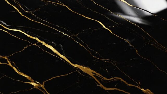 Close up of black marble with golden veins creating an abstract and luxurious background texture textures patterns background video