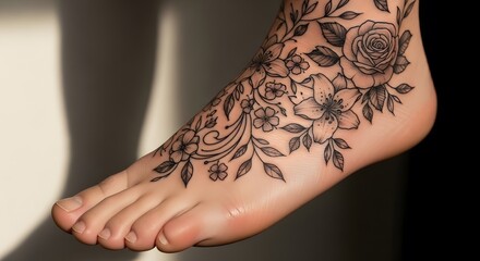 Portrait of a woman with colorful light projections on her face against a blurred background suitable for abstract or artistic concepts. Blending colors and expressions in a radiant glow.