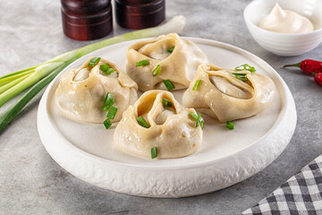 Uzbek cuisine - staffed Manti with meat