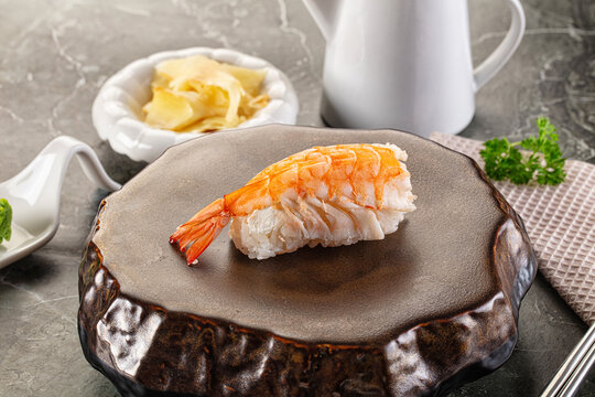 Japanese cuisine - sushi with prawn
