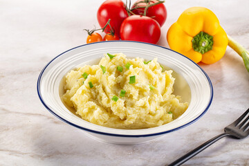 Mashed potato with green onion