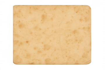 Old paper sheet with rounded corners and grunge texture, blank vintage parchment for design overlay or background