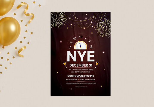 New Year Eve Countdown Party Flyer Template