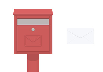 郵便受けと手紙のイラスト
