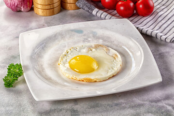 Roasted one egg for breakfast