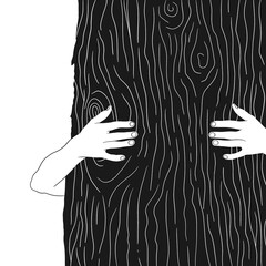 illustration of human and nature contact 