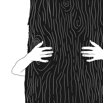 illustration of human and nature contact 