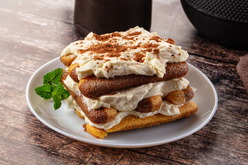 Delicous Tiramisu cake with cream
