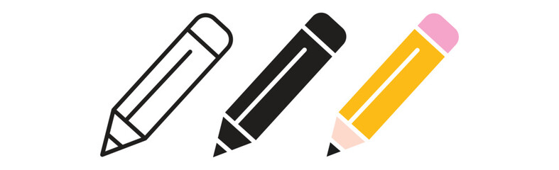 Pencil icon set. pen sign and symbol. Pencil Icon Perfect for Writing and Educational Themes, vector illustration.