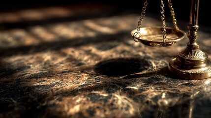 Elegant golden scales of justice symbolizing law and order, perfect for legal themes and financial balance, reflecting integrity and precision