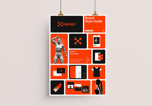 Fitness Brand Logo Identity Guidelines Kit Layout