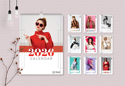Modern Fashion Style Tabloid Wall Calendar 2026 Layout