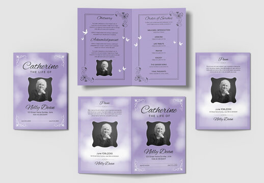 Minimalist Funeral Memorial Program Layout