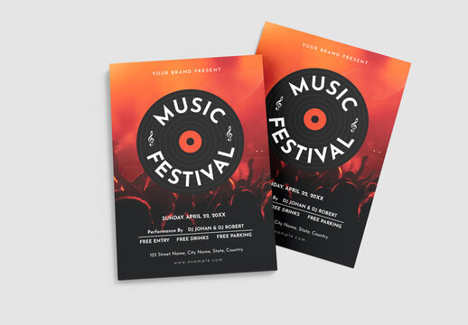 Vibrant Music Festival Flyer Template Nightclub Event
