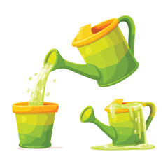 Obraz premium Pot pouring water illustration isolated on white background