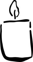 Hand Drawn Candle, Whimsical Wedding Doodle Illustration