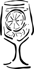 Hand Drawn Cocktail Glasses, Whimsical Wedding Doodle Illustration