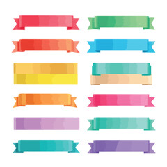 Colorful ribbon set isolated on white background