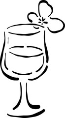 Hand Drawn Cocktail Glasses, Whimsical Wedding Doodle Illustration