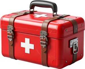 3D Render of First Aid Kit Isolated on White Background