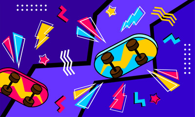  Geometric  abstract pop art background in flat designstract art background design