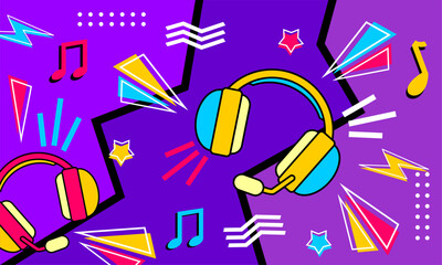  Geometric  abstract pop art background in flat designstract art background design