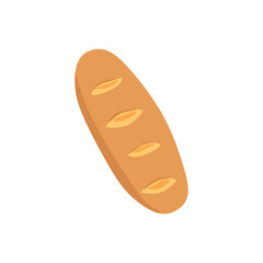 Vector illustration of a French baguette isolated on a white background
