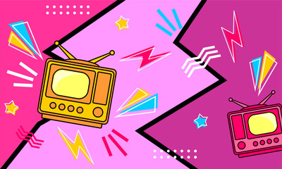  Geometric  abstract pop art background in flat designstract art background design