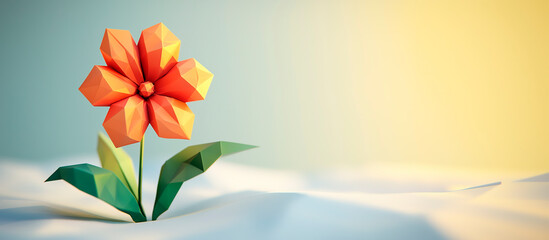 Naklejka premium Dibujo poligonal de una flor