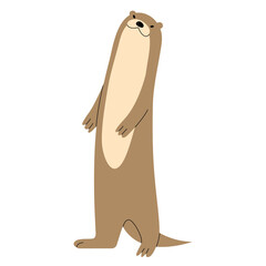 Otter Single 6 cute, PNG illustration.