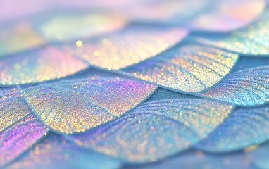 Iridescent Pastel Scales Texture Background, Mermaid or Dragon Skin, Fantasy Abstract Design