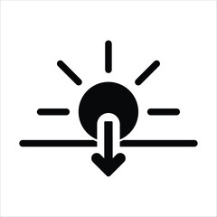 sunset icons. simple solid vector