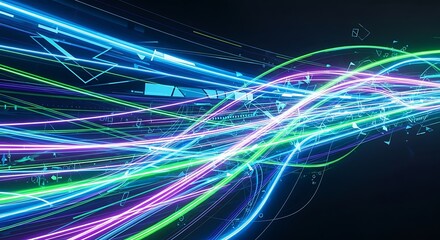 Abstract Light Trails - Dynamic Energy and Futuristic Design.