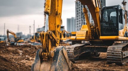 Excavator on construction site