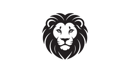 Lion head with mane isolated on white background, a majestic and powerful animal