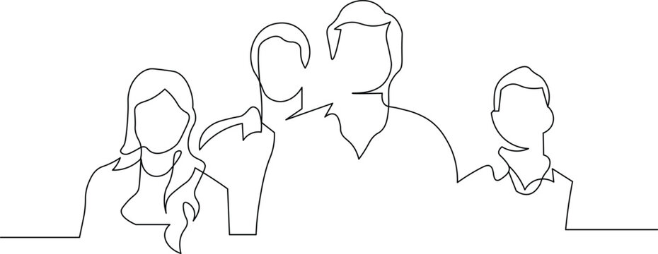 Dynamic single line art showcasing business team collaboration, ideal for modern startup culture and innovative company branding materials, showing minimalist elegance