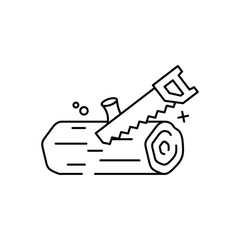 Wood Cutting Icon vector