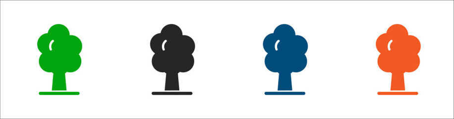 Tree icon. Solid vector icon.