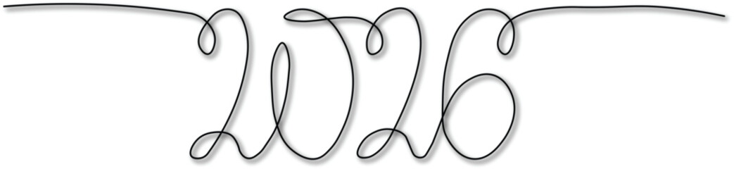 Simple 2026 new year celebration art to bring joy, new beginnings and hope for a brighter future with a modern, minimalist design